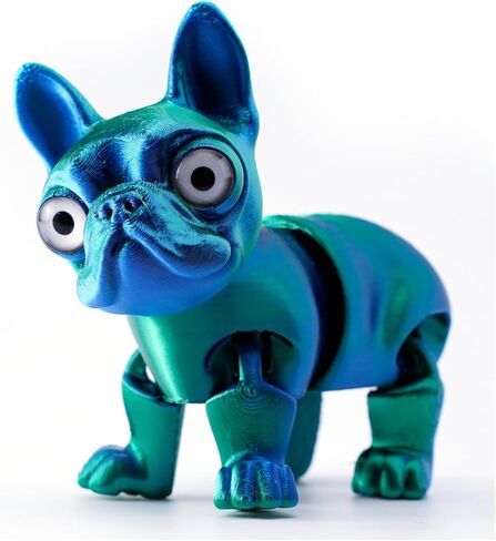 QINGMIAO 3D Printed Dog, Articulated French Bulldog Toys for Adult, 3D Print Animals Fidget Toys Decor for Stress Relief, 3D Printing Cute Desktop Pet (Grass Green) in Saudi Arabia