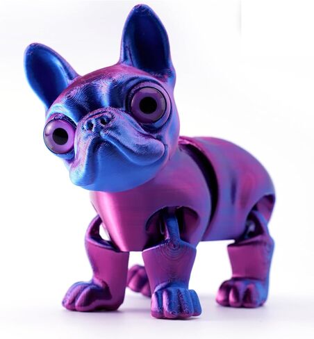 QINGMIAO 3D Printed Dog, Articulated French Bulldog Toys for Adult, 3D Print Animals Fidget Toys Decor for Stress Relief, 3D Printing Cute Desktop Pet (Grass Green) in Saudi Arabia