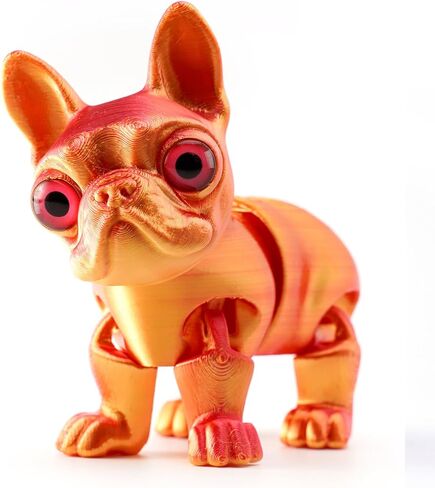 QINGMIAO 3D Printed Dog, Articulated French Bulldog Toys for Adult, 3D Print Animals Fidget Toys Decor for Stress Relief, 3D Printing Cute Desktop Pet (Grass Green) in Saudi Arabia