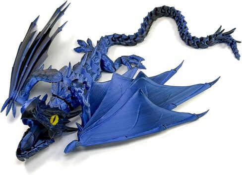 3D Printed Articulated Dragon with Movable Wings, Tail & Open Mouth – Poseable Fidget Toy, Office Desk Decor, Dragon Toys for Stress Relief (Rainbow (Glows in the Dark)) in Saudi Arabia