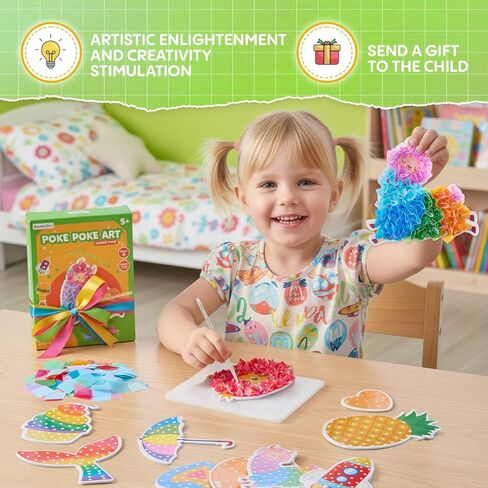 creative kimi 9 PCS Poke Poke Art - Magical Princesses,Foil Art, Mess-Free Fun for Kids, DIY Wood Craft Kits, Creative Activity, Gifts for Girls & Boys Ages 4, 5, 6, 7, 8, 9 in Saudi Arabia