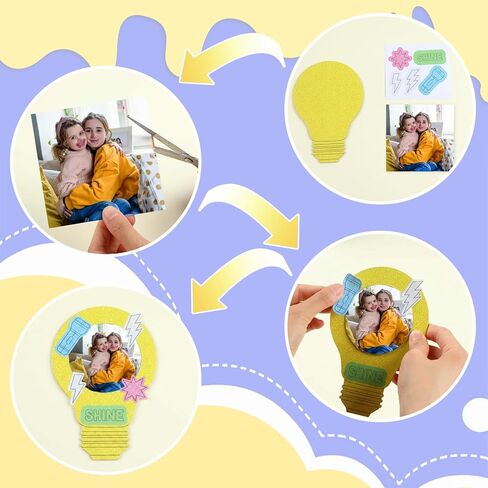 Gerrii 24 Pack 2026 VBS Wooden Light Bulb Photo Frame Craft Kit for Kids, Illumination DIY Picture Frames with Stickers, VBS Craft Supplies, Classroom Art Projects, Summer Camp Party Souvenirs in Saudi Arabia