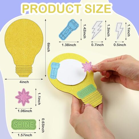Gerrii 24 Pack 2026 VBS Wooden Light Bulb Photo Frame Craft Kit for Kids, Illumination DIY Picture Frames with Stickers, VBS Craft Supplies, Classroom Art Projects, Summer Camp Party Souvenirs in Saudi Arabia