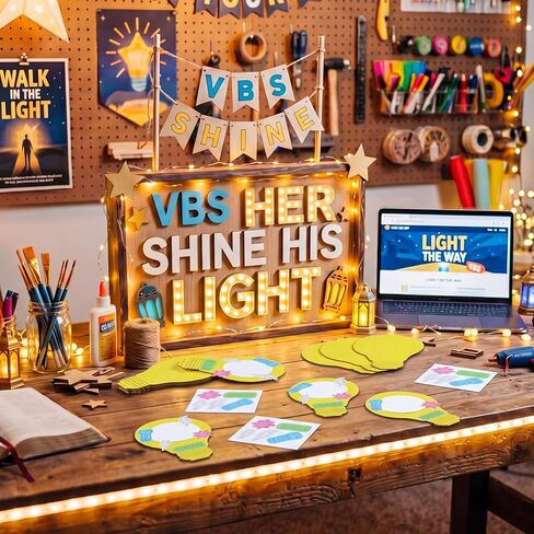 Gerrii 24 Pack 2026 VBS Wooden Light Bulb Photo Frame Craft Kit for Kids, Illumination DIY Picture Frames with Stickers, VBS Craft Supplies, Classroom Art Projects, Summer Camp Party Souvenirs in Saudi Arabia