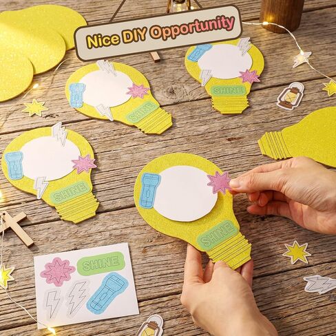 Gerrii 24 Pack 2026 VBS Wooden Light Bulb Photo Frame Craft Kit for Kids, Illumination DIY Picture Frames with Stickers, VBS Craft Supplies, Classroom Art Projects, Summer Camp Party Souvenirs in Saudi Arabia
