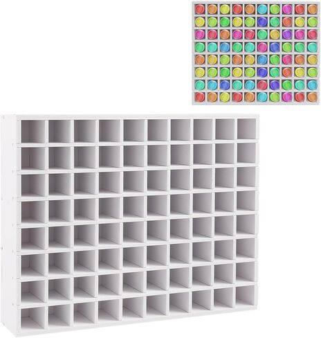 80 Grids Paint Organizer, Wall Mountable Craft Paint Storage Rack, Paint Bottle Holder Stand for 2 oz Bottles, Paint Holders for Craft Room Organization in Saudi Arabia