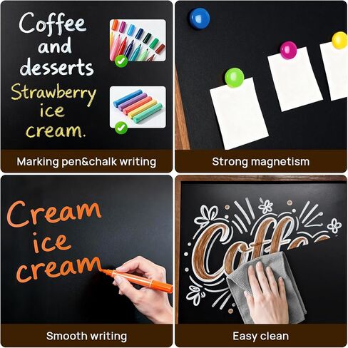 A Frame Chalkboard Sign, 40" x 20" Magnetic Outdoor Chalk Board Signs, Wooden Standing Double-Sided Sidewalk Chalk Board for Restaurant Menu, Cafés, Christmas, Wedding in Saudi Arabia
