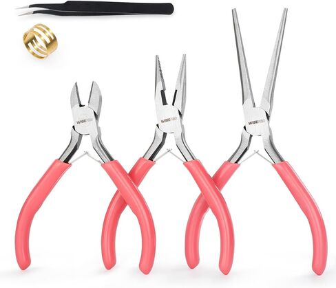3 PCS Mini Pliers Set, Pink Jewelry Plier Kit with Needle Nose, Diagonal & Long Nose, Pink Tool Set for Women Jewelry Making, Repair and Crafts in Saudi Arabia