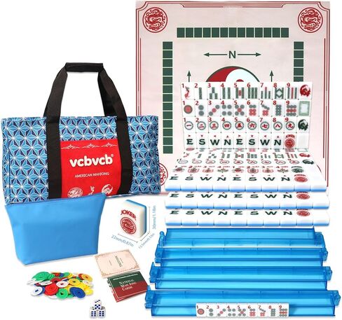 160 Pcs American Mahjong Tile Set | Elegant Vintage Luxury Style with Blue Back Mahjong Tiles in Saudi Arabia
