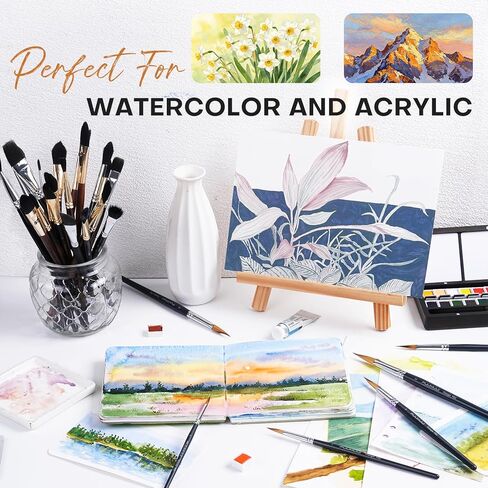 Triangle Wedge Paint Brushes Set – Fuumuui 6pcs Precision Pointed Pinstriping Professional Synthetic Brush for Watercolor, Gouache – Short Handle Painting Tools for Fine Detail & Geometric Art in Saudi Arabia