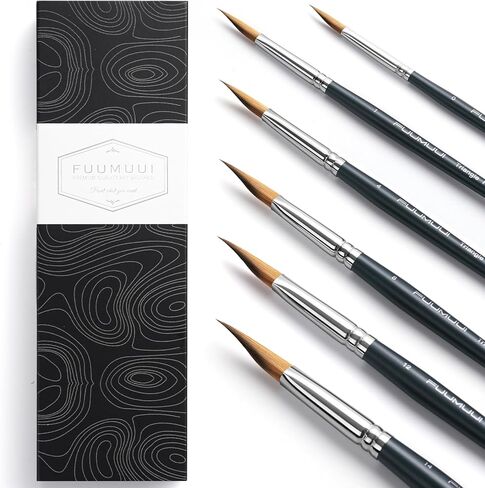 Triangle Wedge Paint Brushes Set – Fuumuui 6pcs Precision Pointed Pinstriping Professional Synthetic Brush for Watercolor, Gouache – Short Handle Painting Tools for Fine Detail & Geometric Art in Saudi Arabia