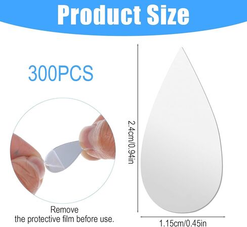 Mirror Pieces for Crafts - 300Pcs Leaf Shape Mirror Mosaic Tiles, 11x24mm Self Adhesive Small Craft Mirrors for DIY Home Wall Art Decor Projects in Kuwait