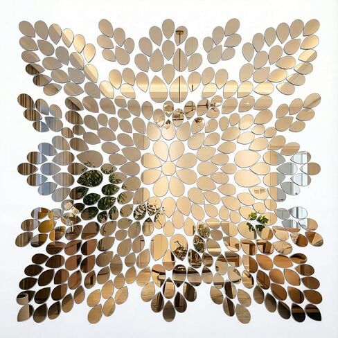 Mirror Pieces for Crafts - 300Pcs Leaf Shape Mirror Mosaic Tiles, 11x24mm Self Adhesive Small Craft Mirrors for DIY Home Wall Art Decor Projects in Kuwait