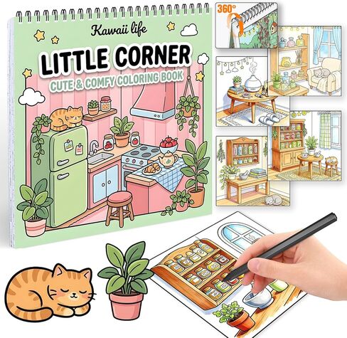Adult Coloring Book for Women Relaxation, Spiral Bound Mindfulness Coloring Book for Adults and Teens Featuring Cute Single-Sided Pages Bold and Easy, Simple and Big Designs for Relaxation - Corner in Kuwait