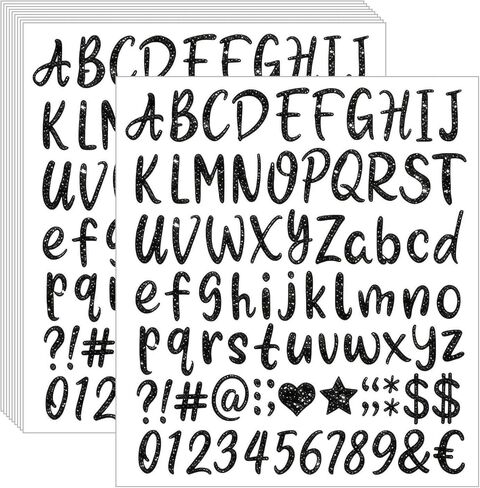 810 Pcs 1 Inch Gold Glitter Letter Stickers,10 Sheets Small Vinyl Waterproof Self-Adhesive Alphabet Number Stickers for Graduation Cap Scrapbook Water Bottles Crafts (Gold) in Saudi Arabia