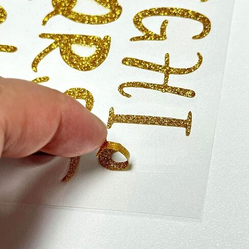 810 Pcs 1 Inch Gold Glitter Letter Stickers,10 Sheets Small Vinyl Waterproof Self-Adhesive Alphabet Number Stickers for Graduation Cap Scrapbook Water Bottles Crafts (Gold) in Saudi Arabia