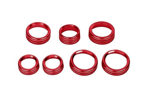 Premium Blue Aluminum Knob Covers Trim Set for 2015-2019 Ford F150 XLT - 6PCs AC/4WD/Trailer/VOL Switch Button Covers + Rings | Interior Upgrade Accessories (Excludes 2021-2022 Models) - Blue in Saudi Arabia
