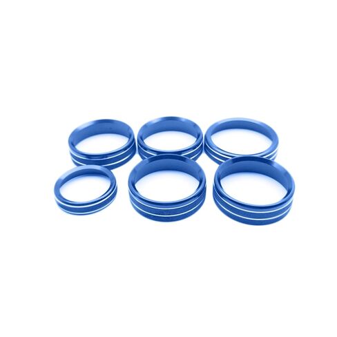 Premium Blue Aluminum Knob Covers Trim Set for 2015-2019 Ford F150 XLT - 6PCs AC/4WD/Trailer/VOL Switch Button Covers + Rings | Interior Upgrade Accessories (Excludes 2021-2022 Models) - Blue in Saudi Arabia