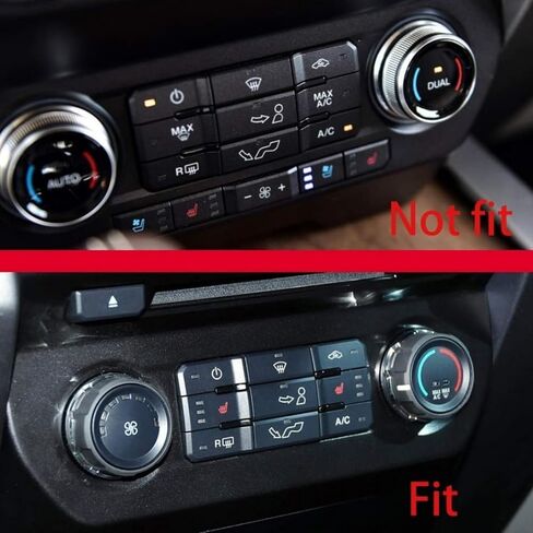 Premium Blue Aluminum Knob Covers Trim Set for 2015-2019 Ford F150 XLT - 6PCs AC/4WD/Trailer/VOL Switch Button Covers + Rings | Interior Upgrade Accessories (Excludes 2021-2022 Models) - Blue in Saudi Arabia