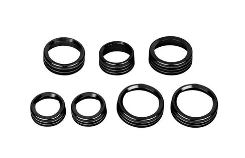 Premium Blue Aluminum Knob Covers Trim Set for 2015-2019 Ford F150 XLT - 6PCs AC/4WD/Trailer/VOL Switch Button Covers + Rings | Interior Upgrade Accessories (Excludes 2021-2022 Models) - Blue in Saudi Arabia
