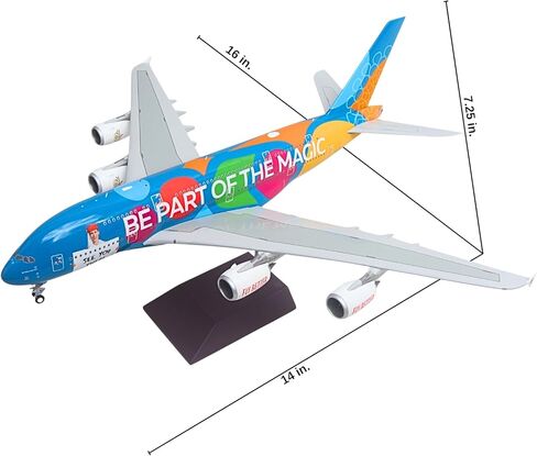 Gemini200 UAE A380 بمقياس 1/200 نموذج طائرة معدني مصبوب قابل للتجميع "كن جزءًا من السحر" A6-EES مع معدات الهبوط وحامل العرض - يمكن تجميعه للبالغين للأعمار من 14 عامًا فما فوق in Kuwait