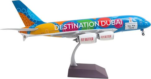 Gemini200 UAE A380 بمقياس 1/200 نموذج طائرة معدني مصبوب قابل للتجميع "كن جزءًا من السحر" A6-EES مع معدات الهبوط وحامل العرض - يمكن تجميعه للبالغين للأعمار من 14 عامًا فما فوق in Kuwait