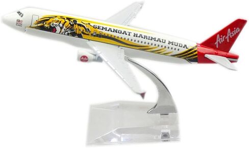 24-Hours Asia Air SEMANGAT HARIMAU MUDA Airbus 320 Plane Model Alloy Metal Airplane Models Die-cast 1:400 in Kuwait