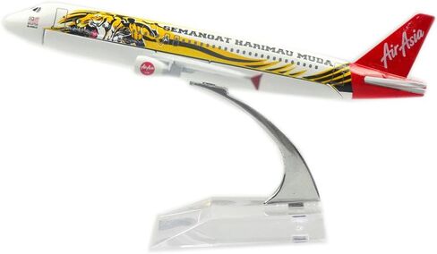 24-Hours Asia Air SEMANGAT HARIMAU MUDA Airbus 320 Plane Model Alloy Metal Airplane Models Die-cast 1:400 in Kuwait