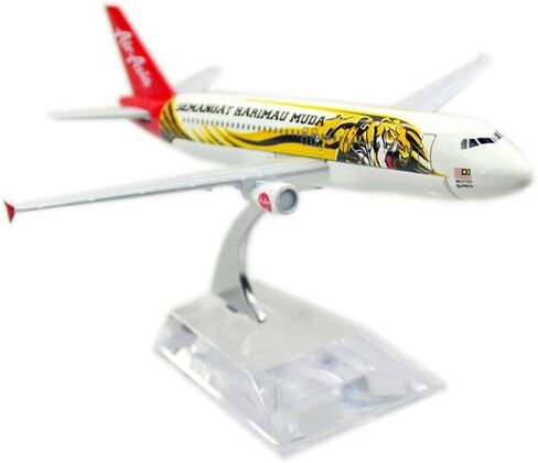 24-Hours Asia Air SEMANGAT HARIMAU MUDA Airbus 320 Plane Model Alloy Metal Airplane Models Die-cast 1:400 in Kuwait