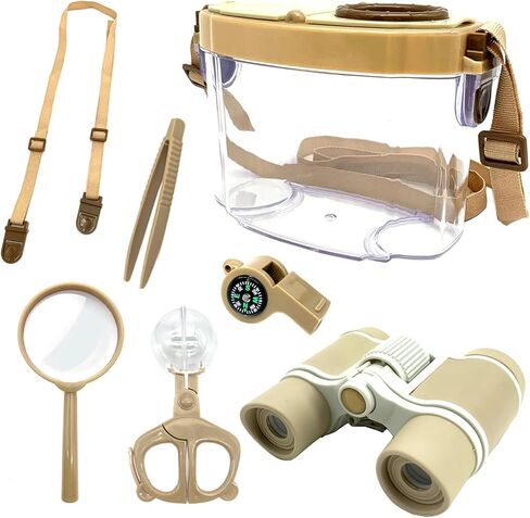 Bug Catcher Kit for Kids, 6 Pcs Kids Bug Catching Kits, Outdoor Nature Explorer Kit, Science Educational Kits with Tweezers, Magnifying Glass, Binoculars for Boys Girls in Saudi Arabia