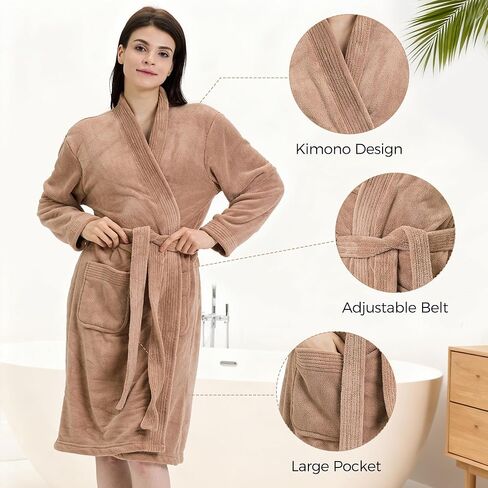 Towel Robe for Women – Soft Absorbent Kimono Bathrobe, Quick-Dry Spa Shower & Hotel Use in Saudi Arabia