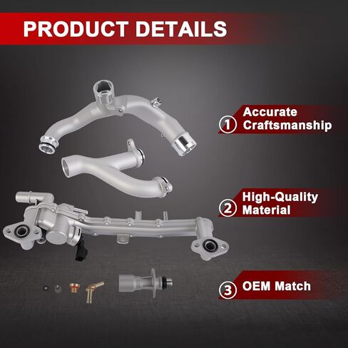 (تناسب فقط 5.0L V8) مجموعة أنابيب تبريد الألومنيوم، مع أنبوب مشعب للسخان وأنبوب متقاطع، خرطوم تبريد المياه مناسب لـ 2010-2020 Land Rover LR4، Range Rover Sport، الجزء # LR122709 in Kuwait
