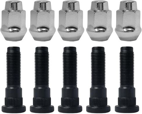 1/2-20 Chrome Wheel Bolt Lug Nut Stud Kit 610-569 Compatible with 2007-2018 Jeep Wrangler Liberty JK Dodge Nitro Front Wheels 611-122 68003282AA (10PCS) in Saudi Arabia