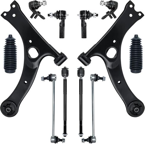12 PCS Front Lower Suspension Kit Control Arm Ball Joint Sway Bar Stabilizer Link Outer & Inner Tie Rod Rack and Pinion Bellows Replacement For 2009-2013 Toyota Corolla Matrix (USA Built) in Saudi Arabia