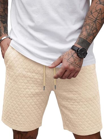 JMIERR Mens Casual Sweat Shorts Drawstring Summer Beach Stretch Quilted Shorts Workout Running in Saudi Arabia
