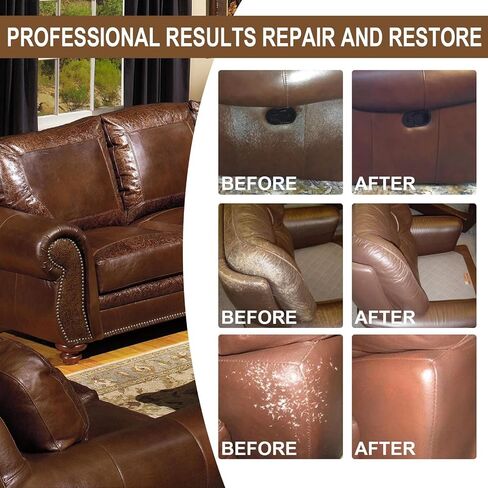 RQB Leather Repair Kit – 10-Color DIY Leather & Vinyl Repair for Furniture, Car Seats, Jackets, Bags & Shoes – Easy Color Match, Complete Tools Included in Saudi Arabia
