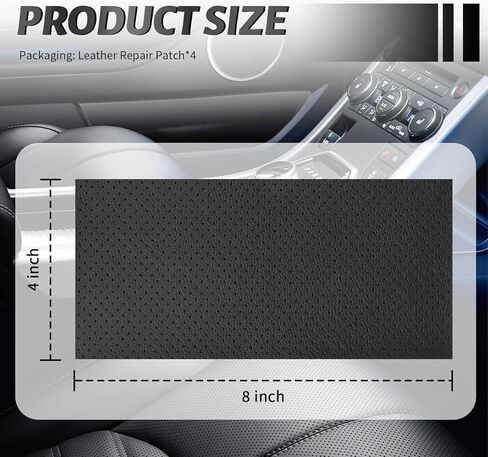 4PCS New Perforated Self Adhesive Leather Repair Patch,8"x4" Breathable Leather Repair Tape Patch for Car Seats/Couches/Vinyl,Thickened PU Leathers Seat Patches for Car in Saudi Arabia