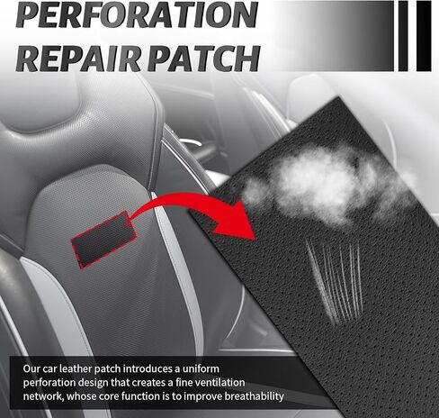 4PCS New Perforated Self Adhesive Leather Repair Patch,8"x4" Breathable Leather Repair Tape Patch for Car Seats/Couches/Vinyl,Thickened PU Leathers Seat Patches for Car in Saudi Arabia