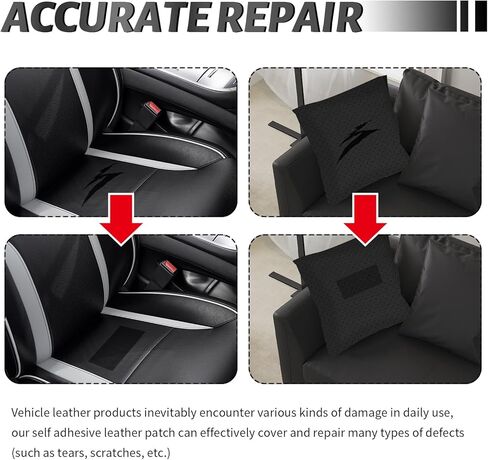 4PCS New Perforated Self Adhesive Leather Repair Patch,8"x4" Breathable Leather Repair Tape Patch for Car Seats/Couches/Vinyl,Thickened PU Leathers Seat Patches for Car in Saudi Arabia