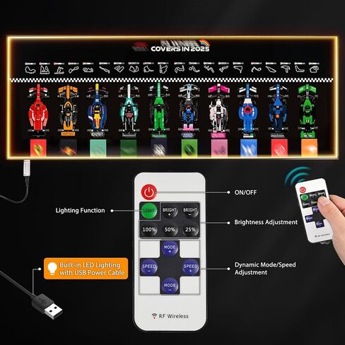 47.2 x 17.7 in Remote-Controlled LED Display Wallboard Compatible with LEGO F1 Speed Champions 10-Car Collection Set 66802, Supports Up to 15 lbs (Models Not Included) in Saudi Arabia