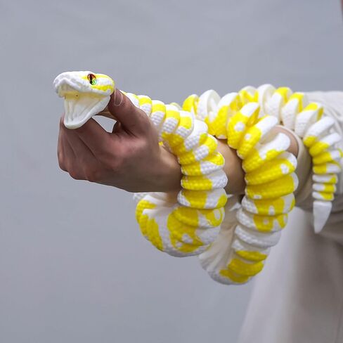 47.3inch Super Large Ball Python 3D Printed Giant Snake Toy,Movable Mouth Executive Desk Animals,Flexible Joint lacertid Figurines,Home Office Decor,Fidget Toys,Surprise Fantasy Gifts (Color C) in Saudi Arabia