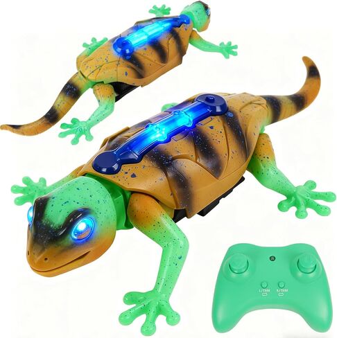Qxbuhe ﻿360° Rotating RC Wall Crawler Gecko, Rechargeable Remote Control Robot Kids Toys, Wall Climbing Funny Prank Toys Birthday Gifts for Boys & Girls Ages 3+ (Green) in Saudi Arabia