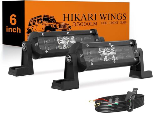 HIKARI WINGS 2026 New 4 Inch LED Light Bar 2PCS, 30,000LM Off Road, 30W Spot Flood Combo Beam, IP68 Waterproof with 12V/24V Wiring Harness Kit for Driving Truck Pickup SUV ATV UTV in Saudi Arabia