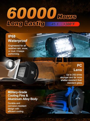 HIKARI WINGS 2026 New 4 Inch LED Light Bar 2PCS, 30,000LM Off Road, 30W Spot Flood Combo Beam, IP68 Waterproof with 12V/24V Wiring Harness Kit for Driving Truck Pickup SUV ATV UTV in Saudi Arabia
