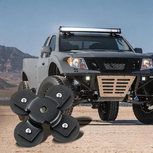 Magnetic Light Bar Base Mounts, 2 Pack Heavy Duty Universal Mounting Bracket with Strong Magnet for Off Road Lamp, Roof Lights, Fog Lights on SUV, Truck, Jeep(4 Base Mount) in Saudi Arabia