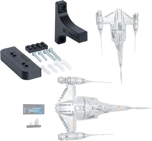 Wall Mount Compatible with Lego N1 Starfighter-75442 + TB 2 Fig Floating Shelf | Wall Mount + Shelf ONLY (Set & Figs NOT Included) in Saudi Arabia