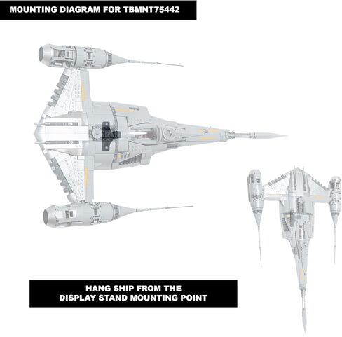 Wall Mount Compatible with Lego N1 Starfighter-75442 + TB 2 Fig Floating Shelf | Wall Mount + Shelf ONLY (Set & Figs NOT Included) in Saudi Arabia