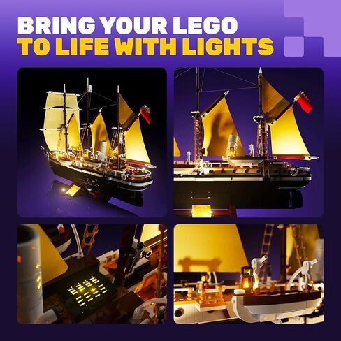 مجموعة إضاءة LED لسفينة التحمل LEGO 10335 مع حزمة تحكم عن بعد 2.0 - ملحقات إضاءة DIY مع تأثيرات وامضة واقعية (المجموعة غير متضمنة) in Kuwait