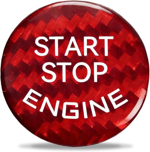 Car Push Start Button Cover, Engine Start Button Cover, Carbon Fiber Ignition Switch Decorative Replacement, Vehicle Engine lgnition Switch Protection Sticker for Most Vehicles (Black) in Saudi Arabia