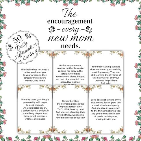 Niche Nation New Mom Affirmation Cards - New Mom Gifts - Postpartum Gifts For Mom - Baby Shower Gifts For First Time Moms - Postpartum Self-Care Essentials - 50 Daily Support & Affirmation Cards For New Moms in Saudi Arabia